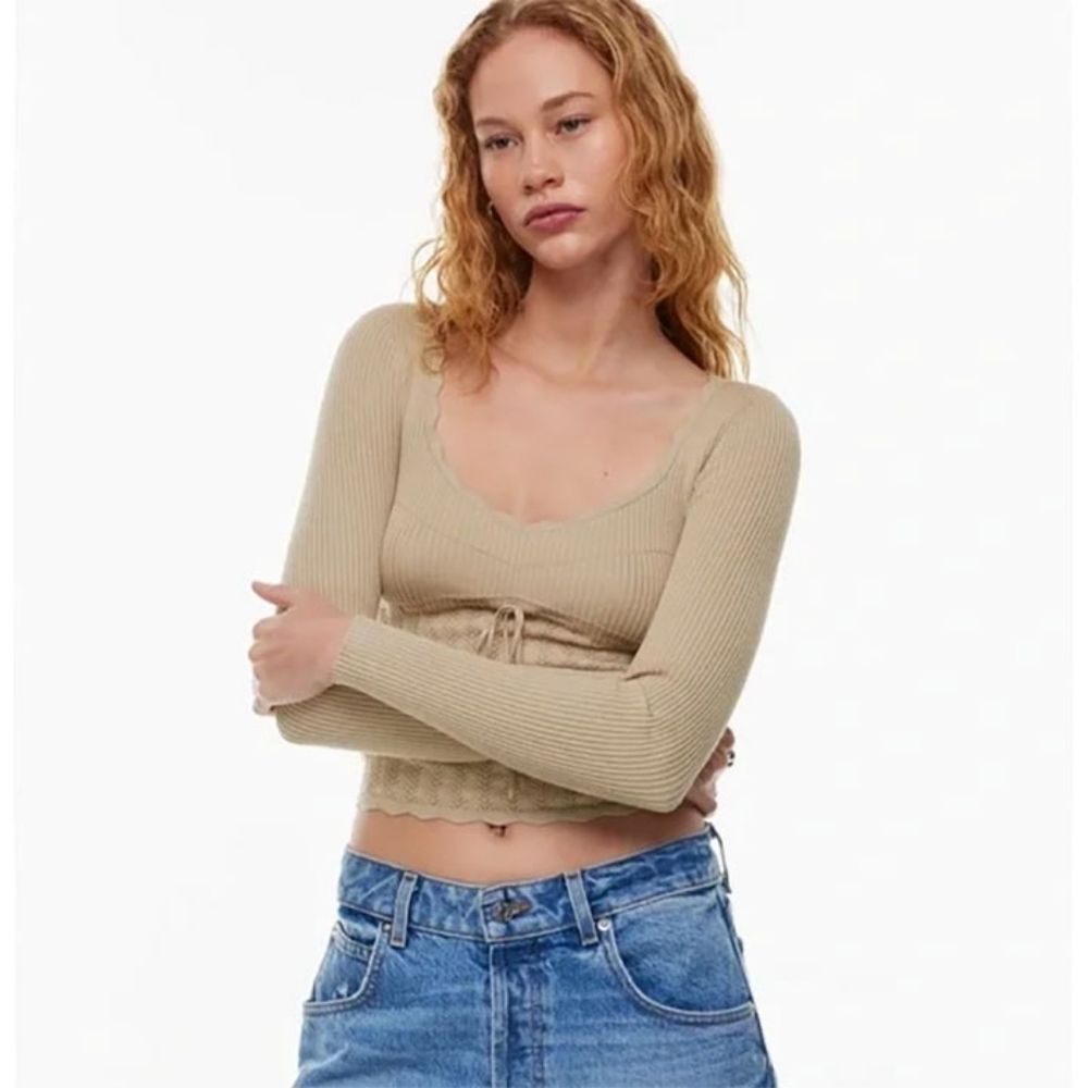 Aritzia Wilfred Soloist Sweater - Humus Beige NWT